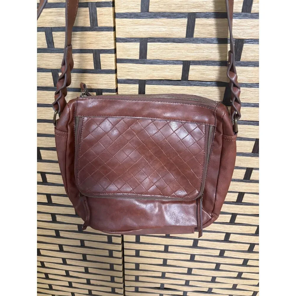 Brown Woven Crossbody Purse - Picture 1 of 7